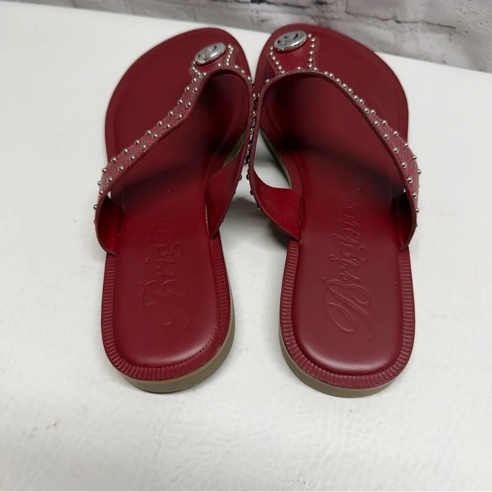 Brighton Orla Red Studded Toe-Post Sandals size 11
